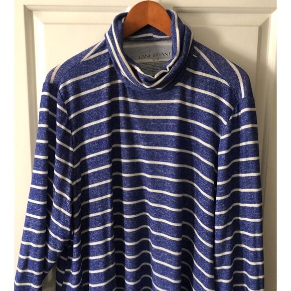 Lane Bryant Sweaters - Women's Plus Size Lane Bryant Hacci Swing Turtleneck Long Sleeve Blue 22/24